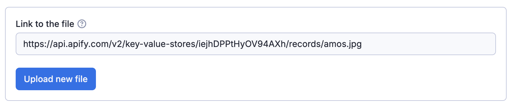 Apify Actor input schema - fileupload input