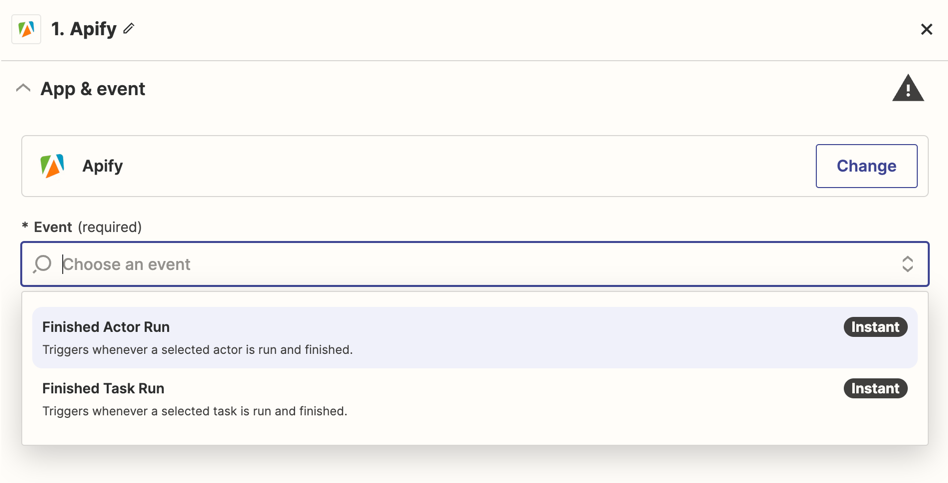 Apify Zapier Trigger 2